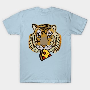 Tiger Portrait with Pepperoni Pizza Slice T-Shirt